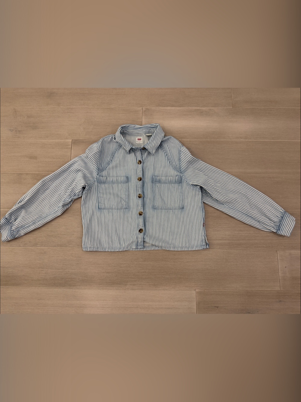 Levi’s Women’s Striped Button-Front Shirt Jacket - Blue & White Stripes - Small